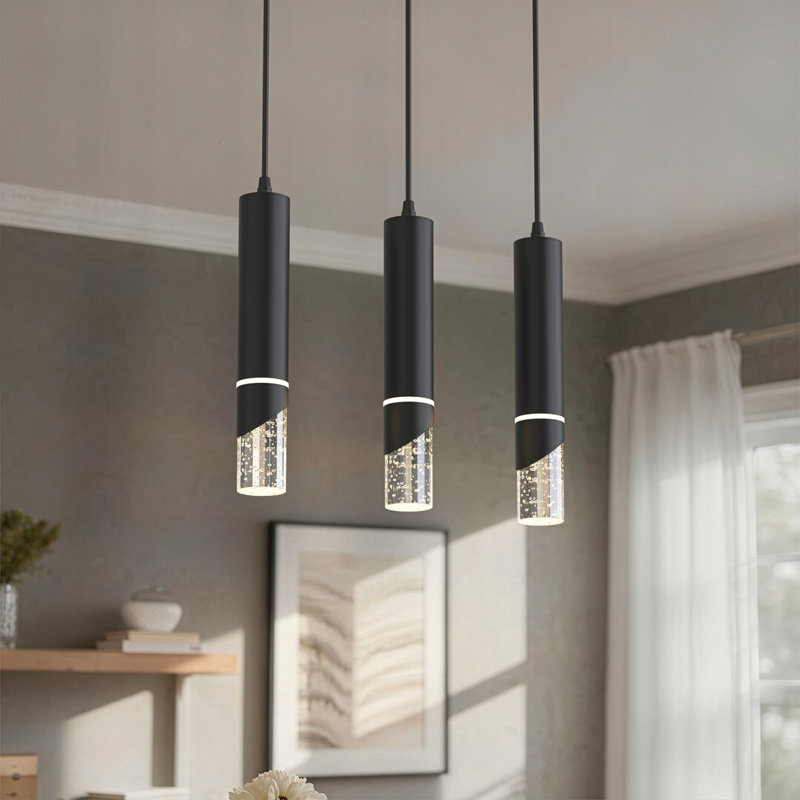 Luminaire suspendu en cristal 1 lumière pour îlot de cuisine
