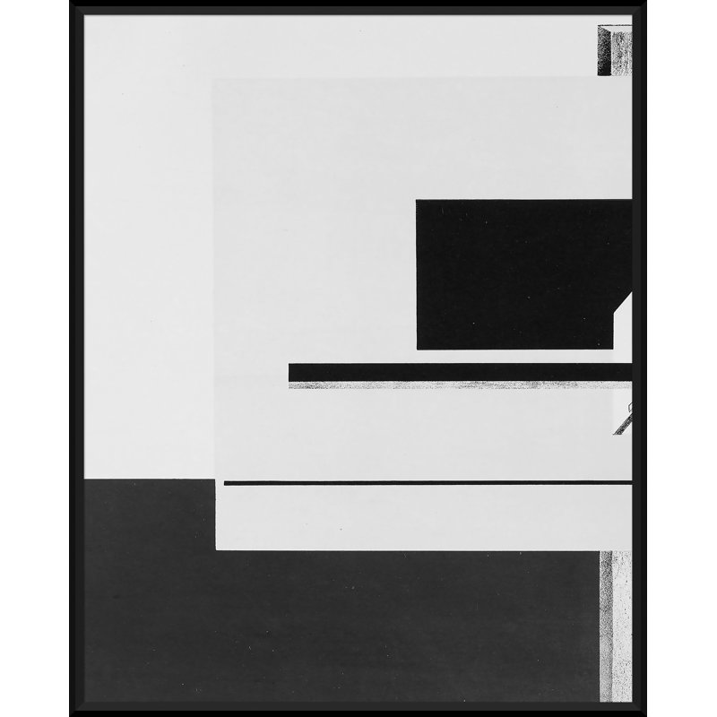 'Geometric Study' Framed Graphic Art Print in Black and White