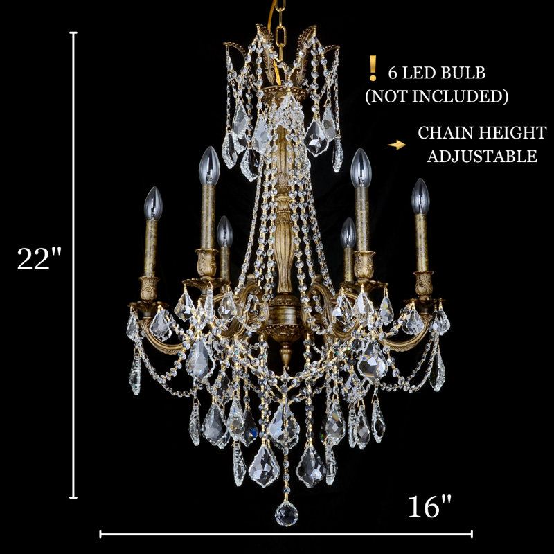 Savanna 6 - Light Dimmable Classic / Traditional Chandelier, Bronze