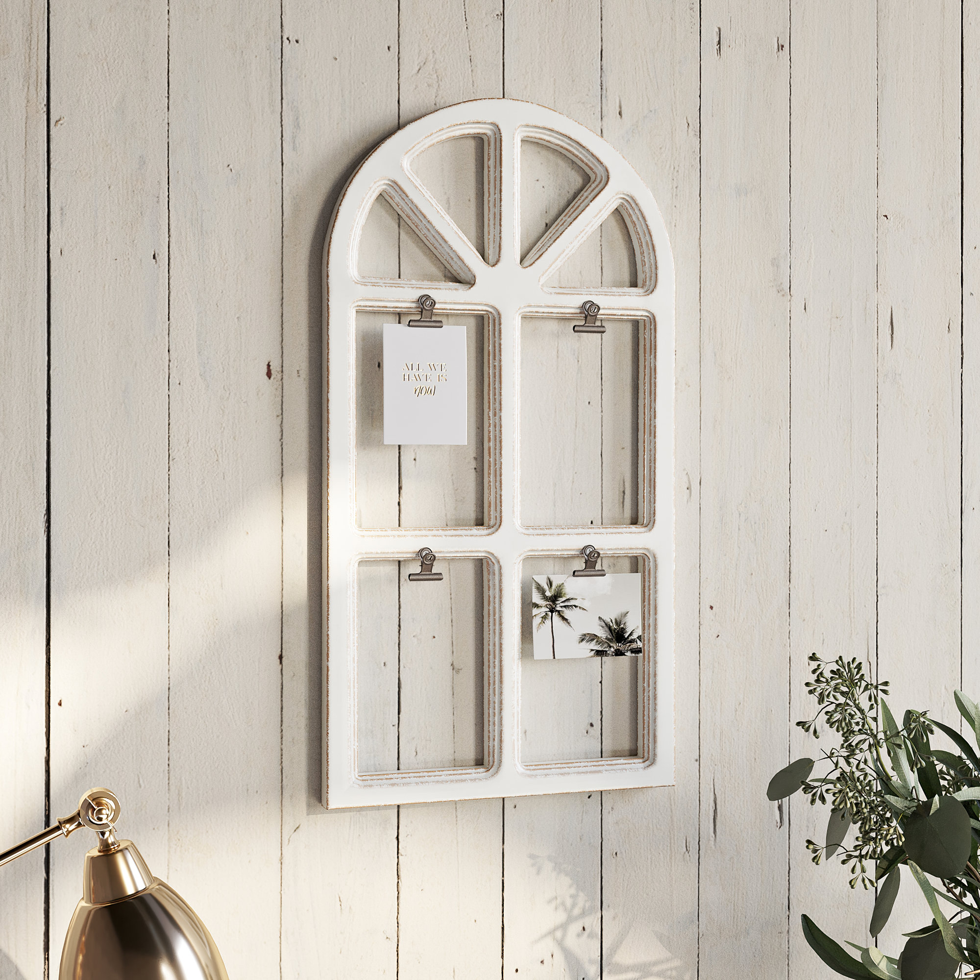 Gracie Oaks Liora Arch Farmhouse Window Pane Metal Wall Art Wayfair