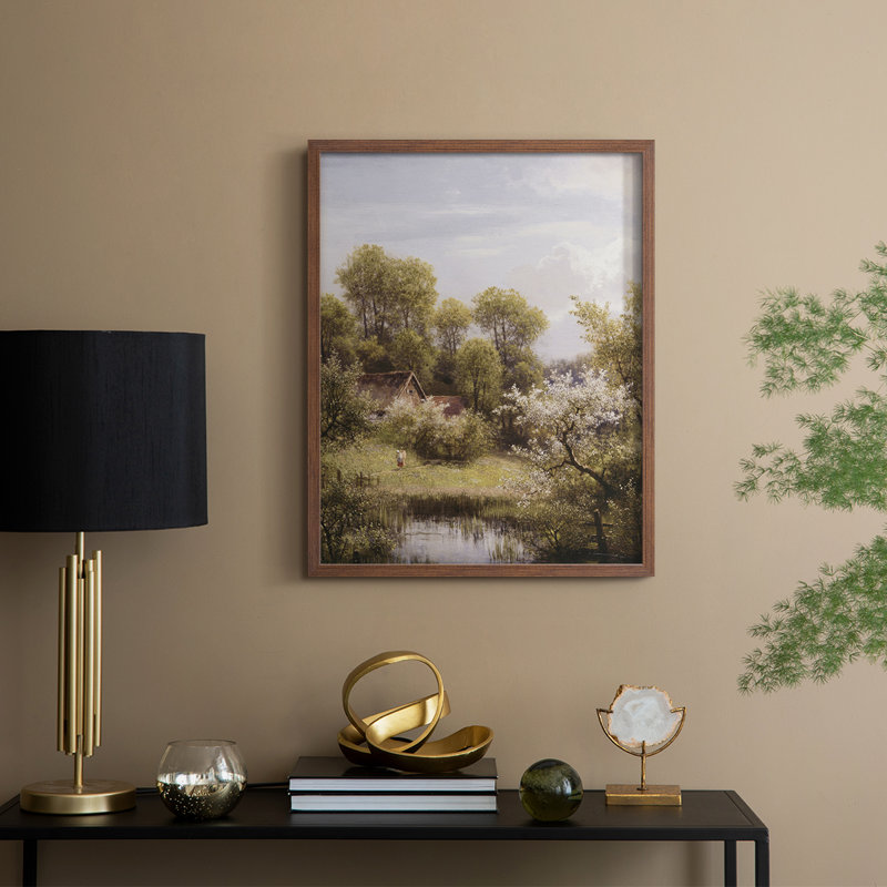 Vintage Landscape CCXI Framed Print - Solid Wood, Walnut, 30" H x 24" W