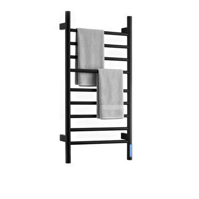 9 Bars Wall Mounted Electric Towel Warmer With Temperature Display