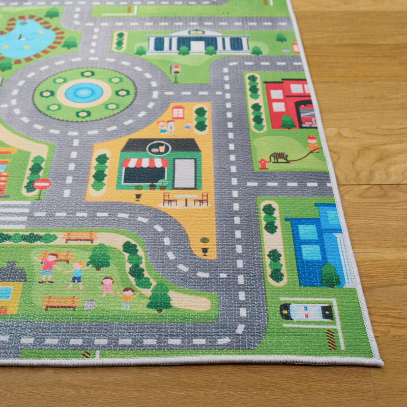 Tapis géométrique lavable à la machine Tacoma Kids 100 Performance, Rectangulaire 8 pi x 10 pi