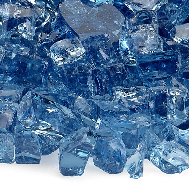 Pacific Blue Tempered Fire Pit Glass, 10 lbs