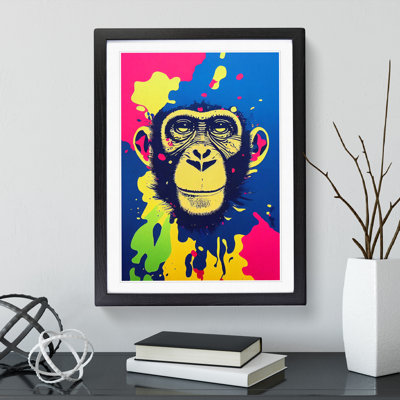 XV1022-4099X Splashed Monkey No.2 Abstract - Single Picture Frame Painting