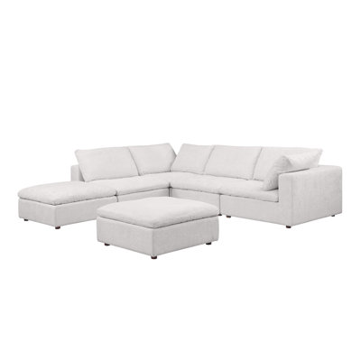 Knapen 6-Piece Left Arm Facing Sectional  Upholstered In Genuine Belfast Fabric