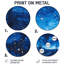 Cactus sous le désert, étoiles bleues I - Cactus imprimé sur un cercle métallique-654394733