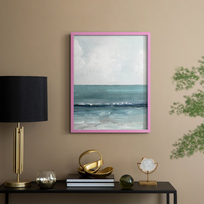 Teal Seas II Framed Print - Solid Wood