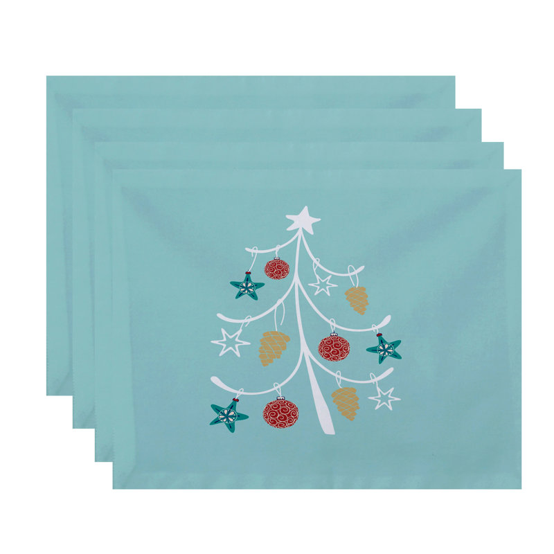 Springville Polyester Animals/Nature Rectangle Placemat, Blue