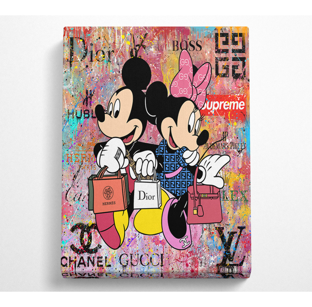 Fashion Mice Graffiti - Kunstdrucke auf Leinwand - Wrapped Canvas