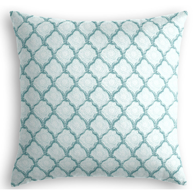 Sanganer Square Pillow Cover & Insert, 16" x 16", Gray