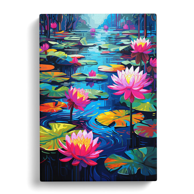 Water Lily Pond Pop - Print, 60cm H x 40cm W x 3cm D