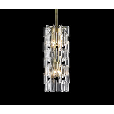 Modern 4 Light Acrylic Cylinder Pendant