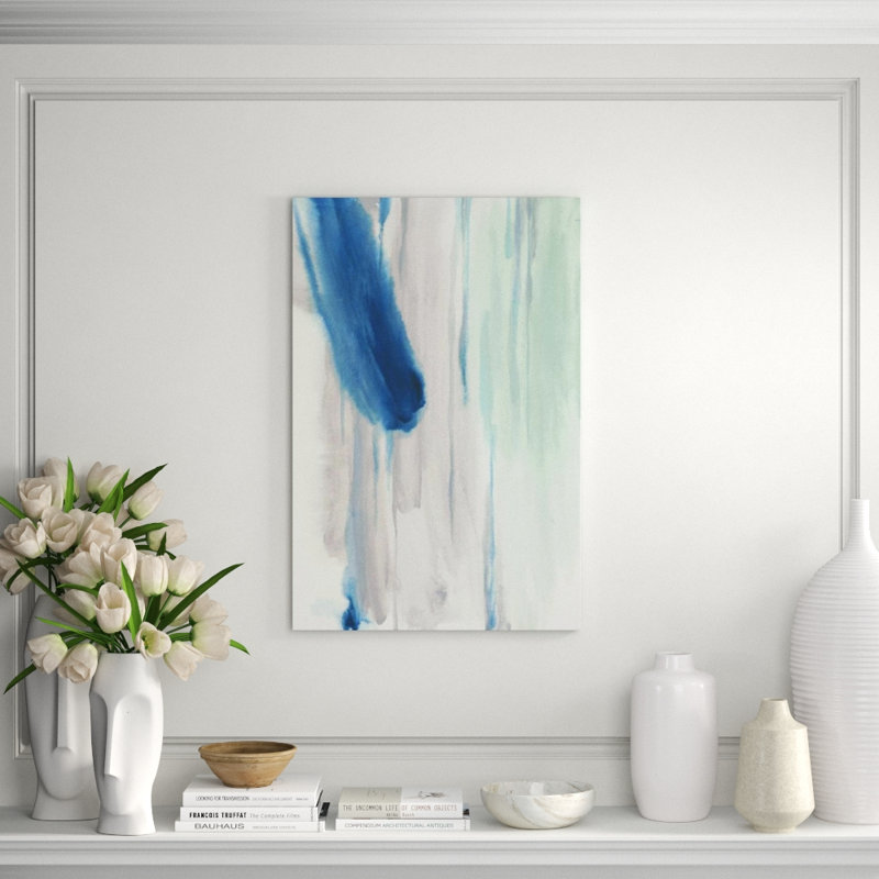 Blue Filming IV Print by Janice Sadler, Glass Coat, 36" H x 24" W
