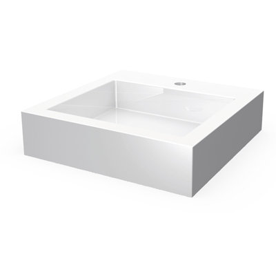 Aquabrass Lugano 19'' Glossy White Resin Rectangular Bathroom Sink