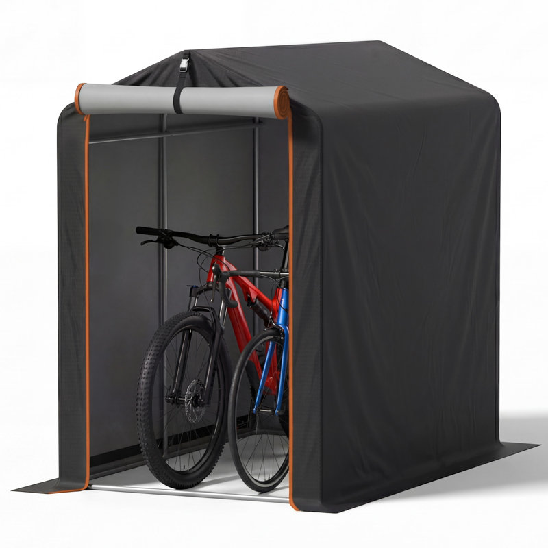 Remise de rangement portative l 3 pi 1 po x P 5 pi 10 po, H 63 po x l 70 po x P 37 po, Noir