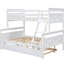 Lit simple superposé au-dessus d'un lit double blanc avec construction sécuritaire et lit gigogne - Mobilier de chambre à coucher confortable et peu encombrant-130155366