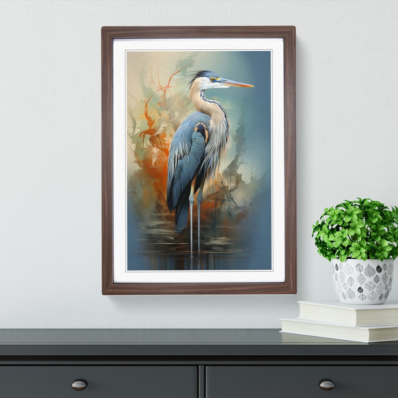 Heron Futurism - Framed Print