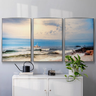 «Heading to Sea», reproduction sur toile 3 pièces
