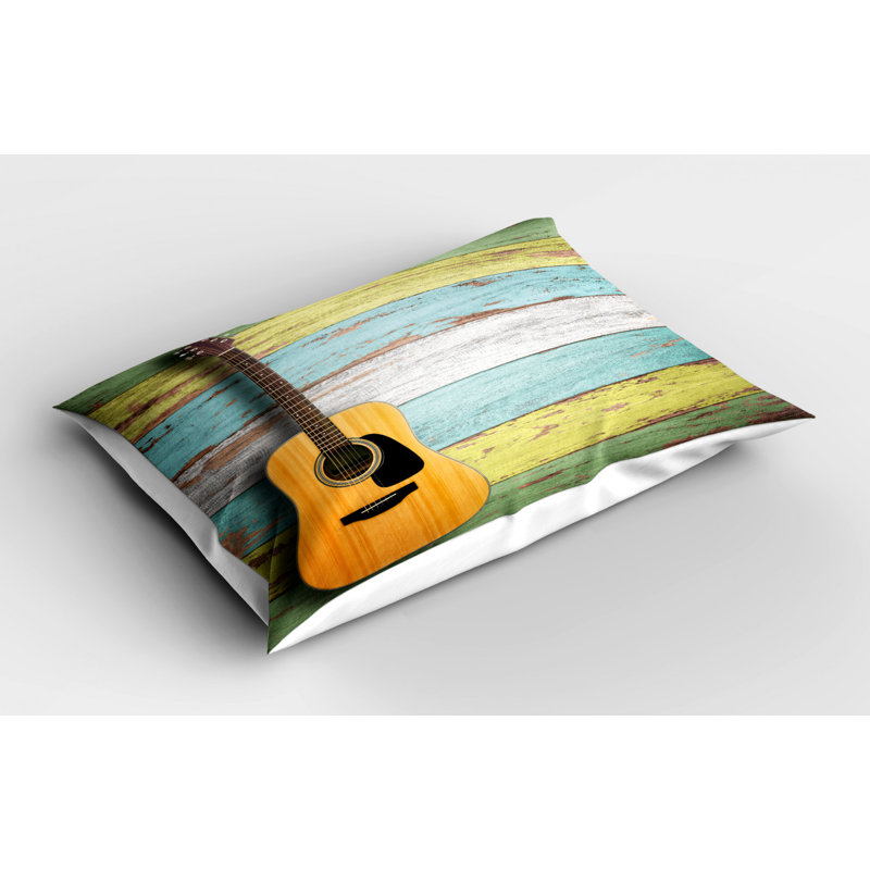 Blue/Brown/Yellow Polyester Microfiber Piece Sham, Twin
