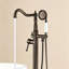 Robinet de baignoire autoportant classique avec douche à main en noir mat-63295275