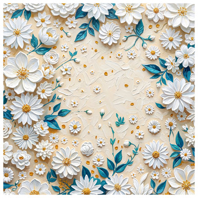 White Floral Arrangement Wall Tapestry - Flowers Wall Decor