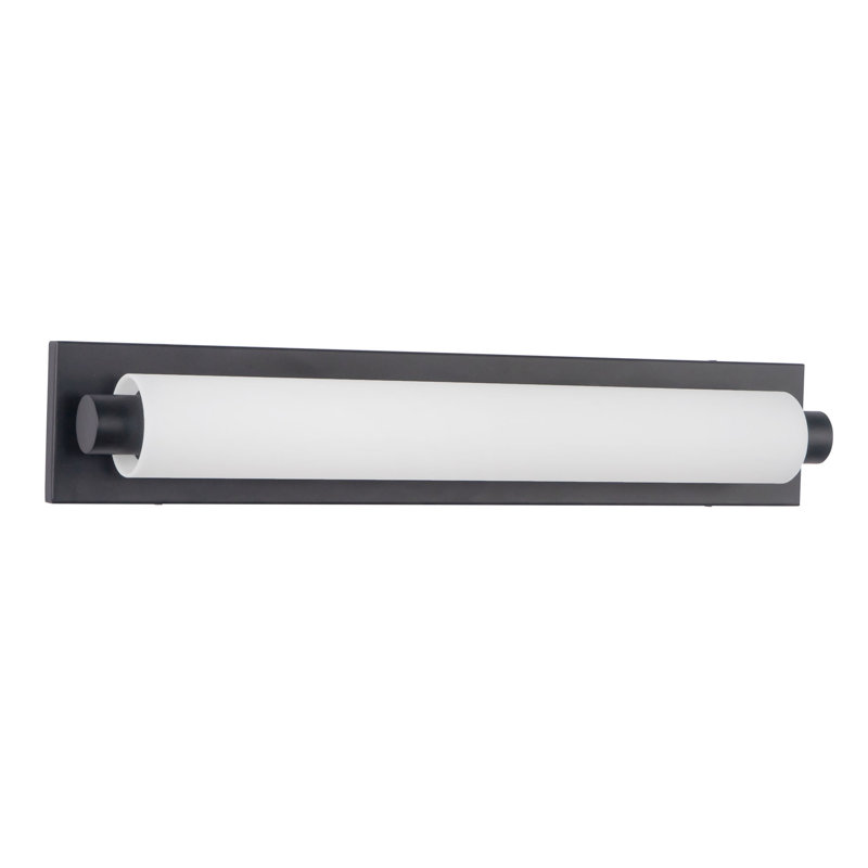 Charleston 24-in Black dimmable LED Bathroom Vanity Light, Matte Black