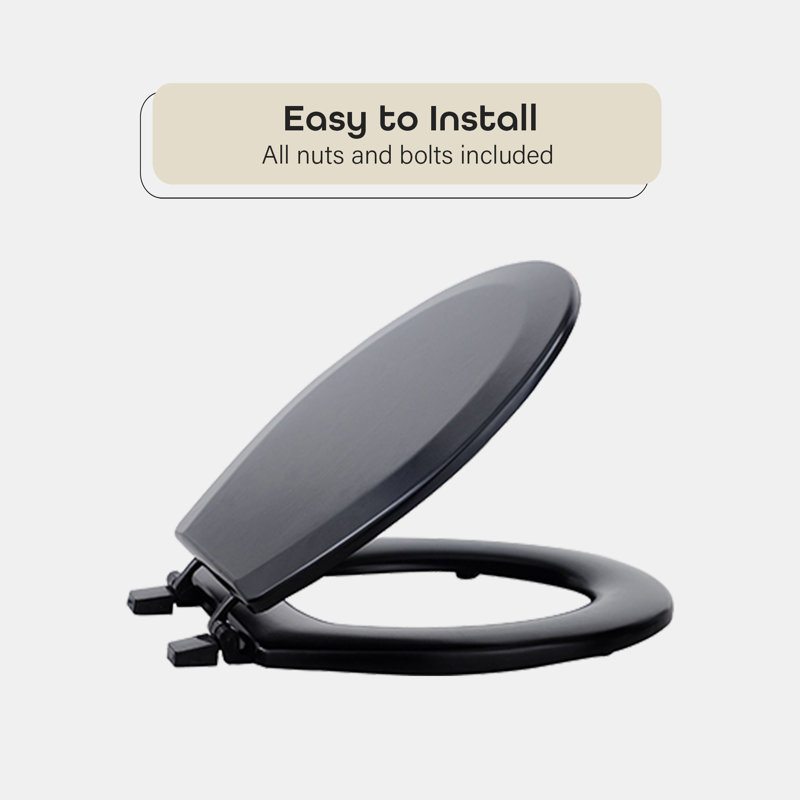 Siège de toilette standard rond en bois Fantasia, Noir