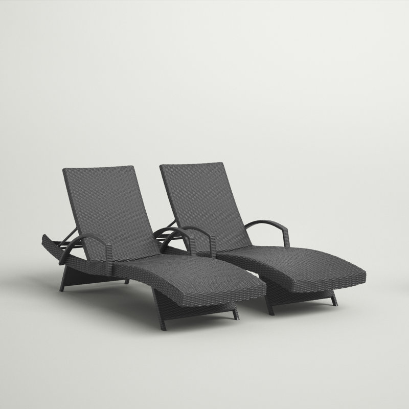 Blaise Outdoor Chaise Lounge Set, Gray