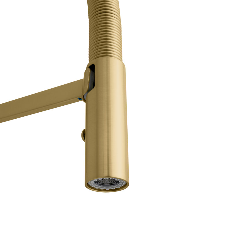 Robinet de cuisine incliné ZLINE en bronze champagne (INC-KF-CB)