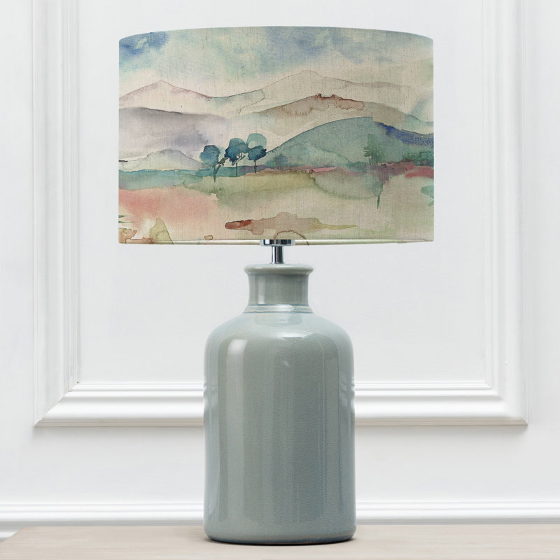 Elspeth Duck Egg Table Lamp & Russer Shores Eva Shade