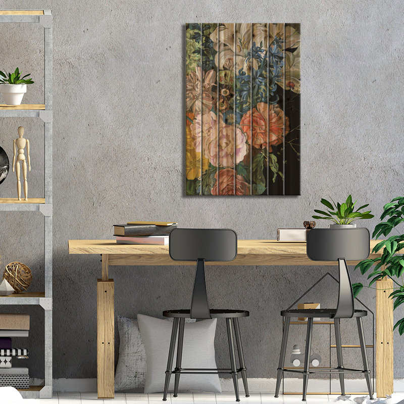 Floral baroque II, H 26 po x l 18 po x P 1,5 po