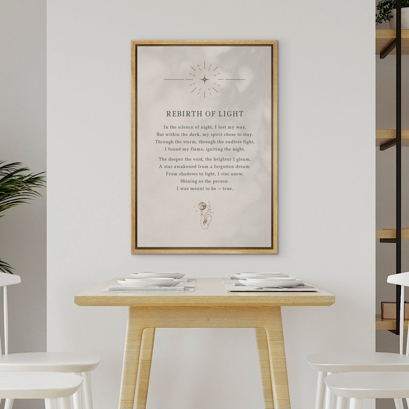 Reproduction d'art sur toile encadrée, "Rebborn of Light", Naturel, H 36 po x l 24 po