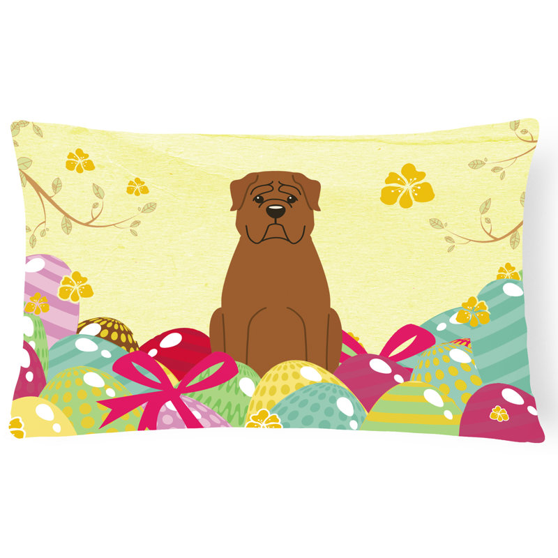 Easter Eggs Outdoor Throw Pillow
