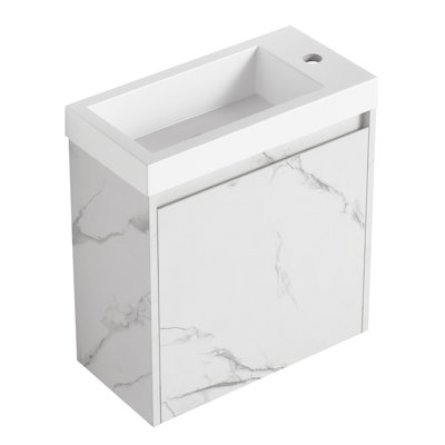 20'' Floating Wall-Mounted Bathroom Vanity with Resin Sink & Soft-Close Cabinet Door