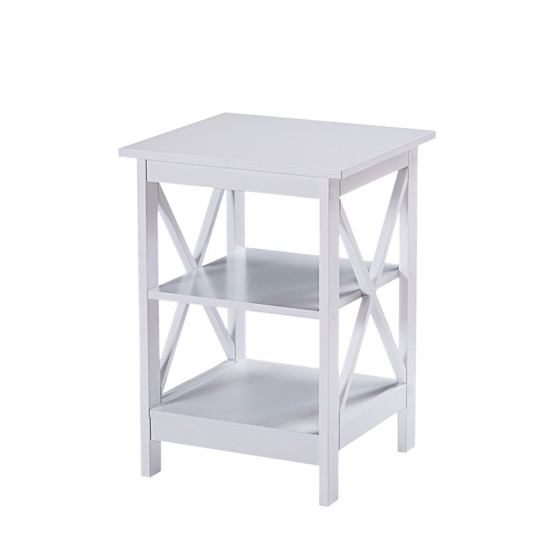 Table de bout en X, Blanc / Blanc