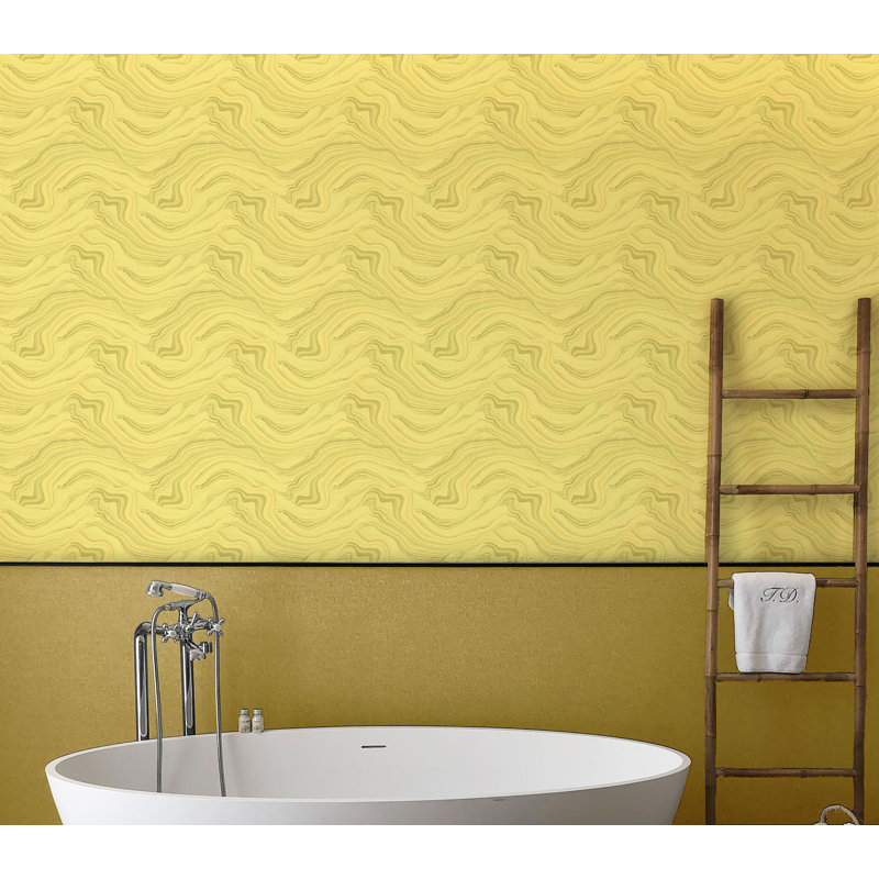 Hable Marble 33' L x 20.5" W  Wallpaper Roll, Topaz