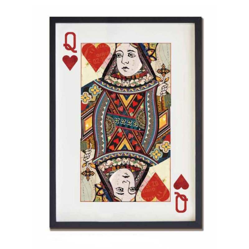 Carte à jouer «Queen of Heart», Noir