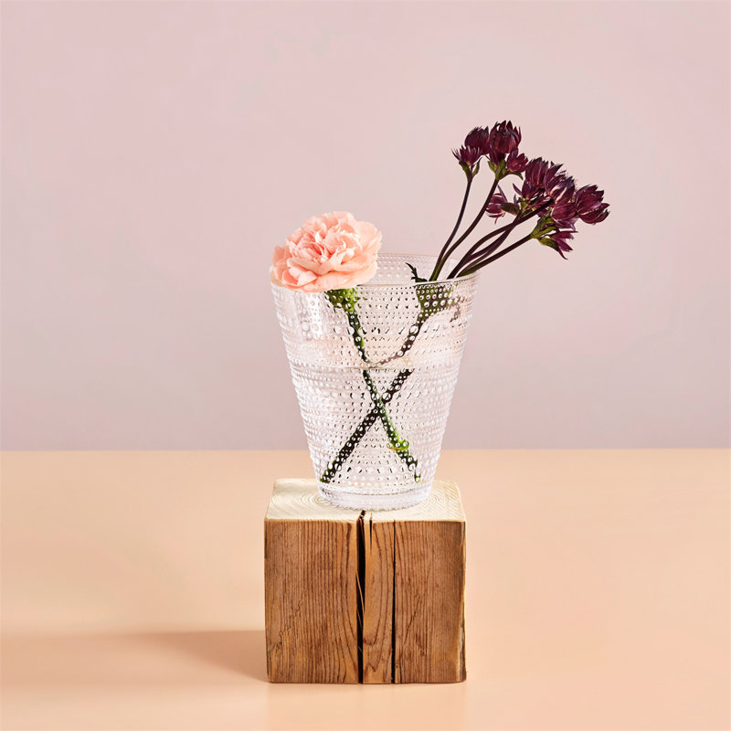 Kastehelmi 6" Glass Table Vase, Clear