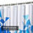 Light Shining Triangular Layout Blue Shower Curtain with 12 Hooks-644441099
