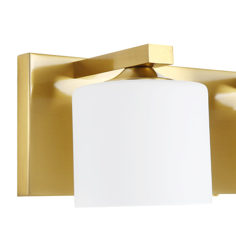 Delvon Vanity Wall Sconce Plating Finish With Frosted Glass – Stylish Lighting For Hallways And Bedrooms, Gold, 3 Lights