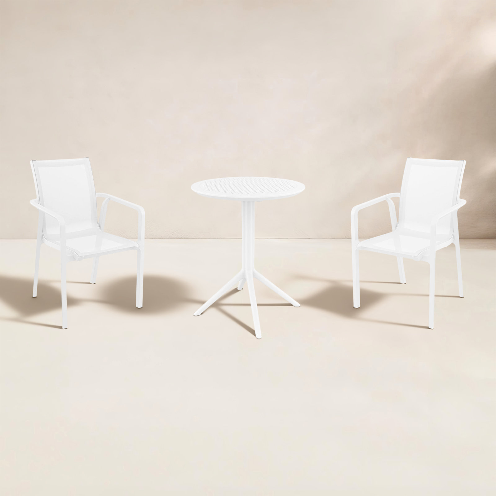 Farrah 24" Patio Bistro Set, White