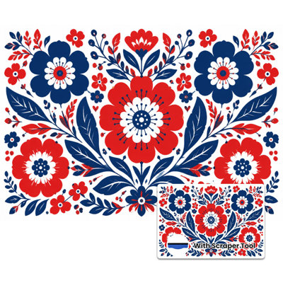 Papier peint adhésif auto-adhésif moderne pour la chambre à coucher, avec motif floral rouge et bleu 250 ans 1776 2026