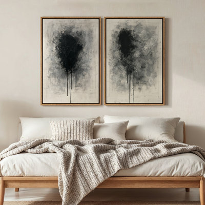 Framed Canvas wall Art, Vintage Abstract Wall pirnts for Bedroom