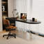 Black+Clear Semi-Circle Solid Wood+Acrylic desk-799781135