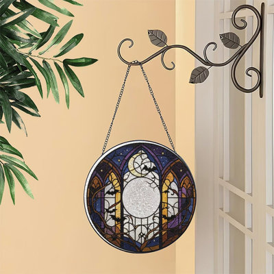 Vitrail de fenêtre gothique en verre coloré pour décoration de fenêtre