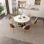 Table de salle à manger ronde 53 po 53 po avec plateau tournant à 360 ° lisse et résistant aux taches et à la chaleur, design minimaliste moderne pour la salle à manger, la cuisine, le coin-repas et l'espace compact (table seulement)