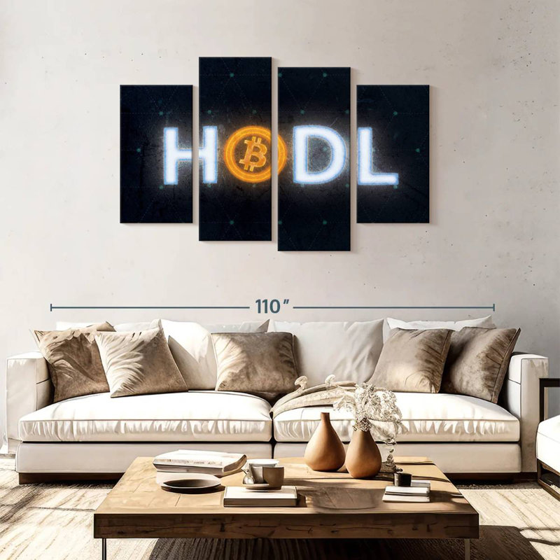 Kerner Glowing Bitcoin Hodl, 48" H x 75" W