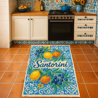 Tapis bleu Aegean Santorini