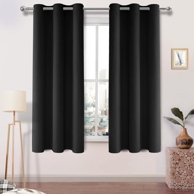 2 Thick Panels Room Darkening 85% Blackout Curtains, Thermal Insulated Block Out Light Grommet Top Drapes